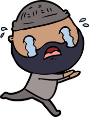 cartoon bearded man crying