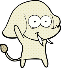 happy cartoon elephant