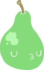 flat color style cartoon pear