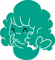 cartoon illustration kawaii cute ghost mermaid