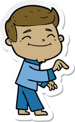 Obraz premium sticker of a happy cartoon man