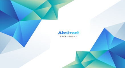 Abstract blue and green polygonal background vector