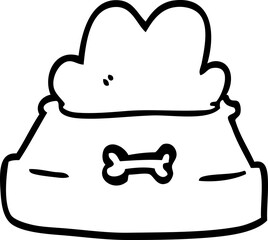 line drawing cartoon pet bowl