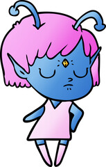 cartoon alien girl
