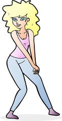 cartoon woman posing