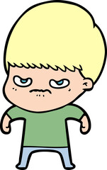 annoyed cartoon boy