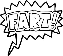 freehand drawn speech bubble cartoon fart symbol