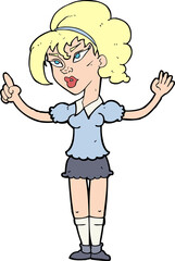 cartoon woman with idea