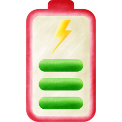 Red Green Battery and Thunderbolt Shape