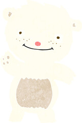 cartoon waving polar bear cub