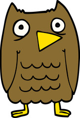 funny cartoon doodle owl