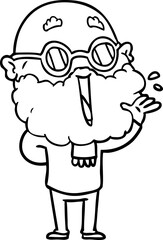 cartoon joyful man with beard
