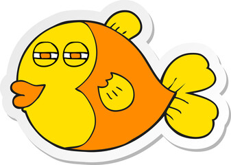 sticker of a cartoon fish