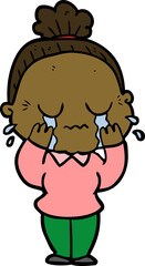 cartoon crying old lady