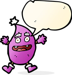cartoon funny creature with speech bubble