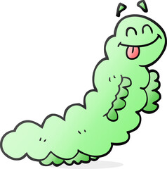 freehand drawn cartoon caterpillar