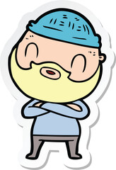 sticker of a cartoon bearded man