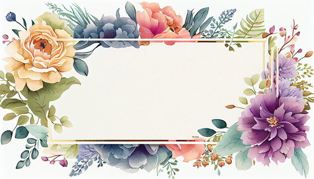 Water Color Flower and bloom Wedding decorativ Ai generated image