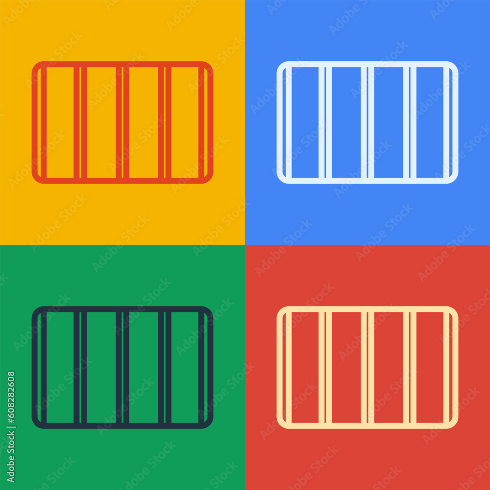 Poster pop art line color palette guide icon isolated on color background. modular grid. vector