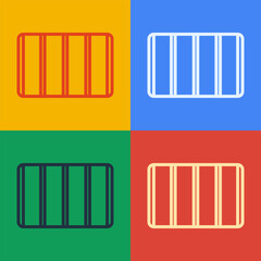 Pop art line Color palette guide icon isolated on color background. Modular grid. Vector