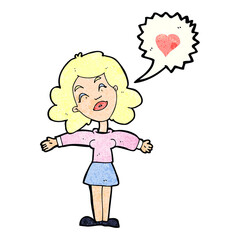 cartoon woman in love