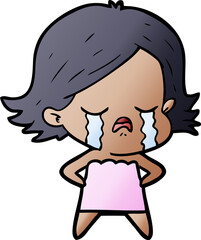 cartoon girl crying