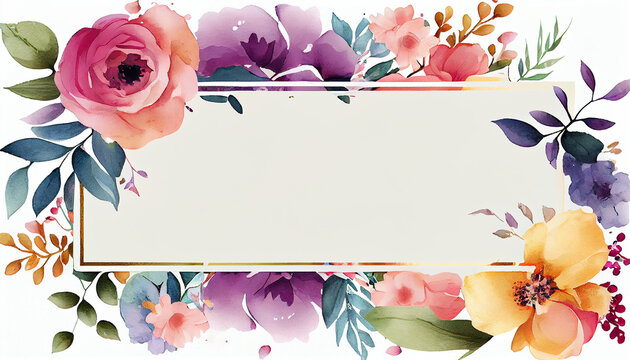 Water Color Flower and bloom Wedding decorativ Ai generated image