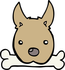 cartoon dog with bone