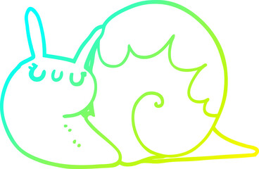 cold gradient line drawing of a cute cartoon snail