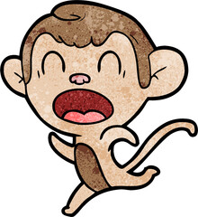 shouting cartoon monkey running