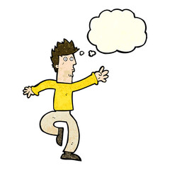 cartoon urgent man with thought bubble