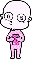 cartoon weird bald spaceman