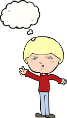 cartoon mean man with thought bubble