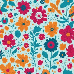 Floral Bliss - Digital Pattern Design - AI Genarated