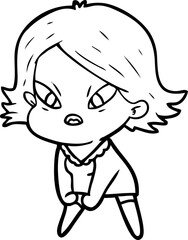 Obraz premium cartoon stressed woman