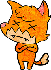 cartoon cross eyed fox