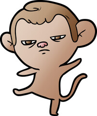 Fototapeta premium cartoon annoyed monkey