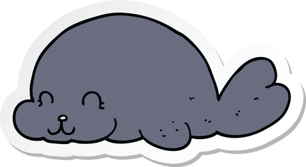 sticker of a cute cartoon seal