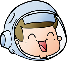 Obraz na płótnie Canvas cartoon happy astronaut face