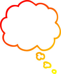 warm gradient line drawing of a cartoon expression bubble