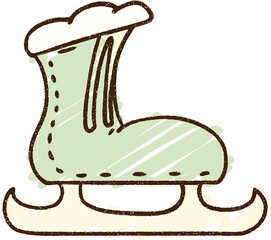 Ice Skate Chalk Drawing