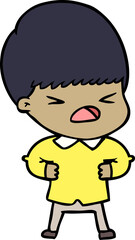 cartoon stressed man