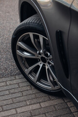 Front wheel of modern car