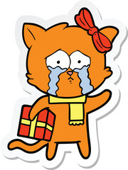 sticker of a cartoon cat