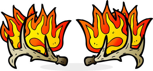 cartoon flaming antlers © lineartestpilot