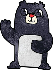 cartoon doodle black bear