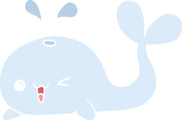 flat color style cartoon whale
