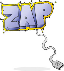 freehand drawn cartoon usb cable