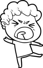 cartoon furious man