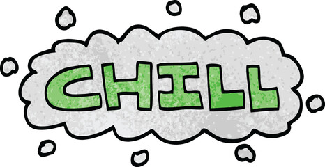 cartoon doodle chill sign